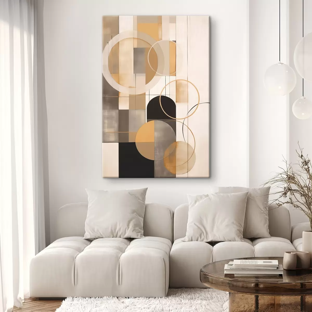  Peintures Abstraction géométrique avec des cercles s46359