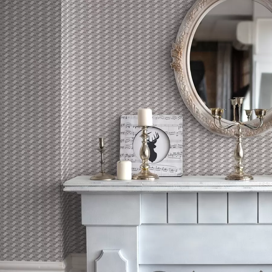 Papier peint photo Carreaux modulaires mauves avec demi-cercles reliés a00915