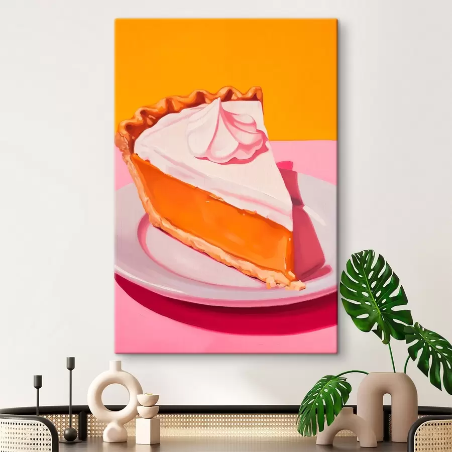  Peintures Morceau de tarte à la citrouille. Illustration pop art s46462