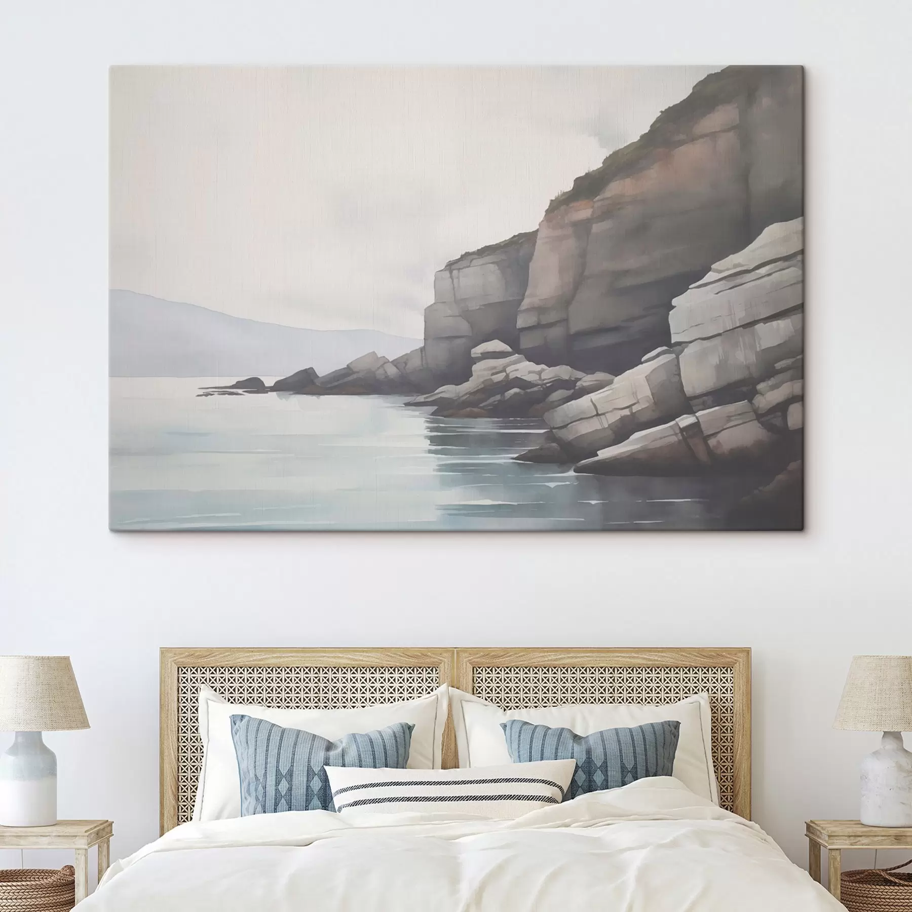  Peintures Côte rocheuse dans le brouillard s46464