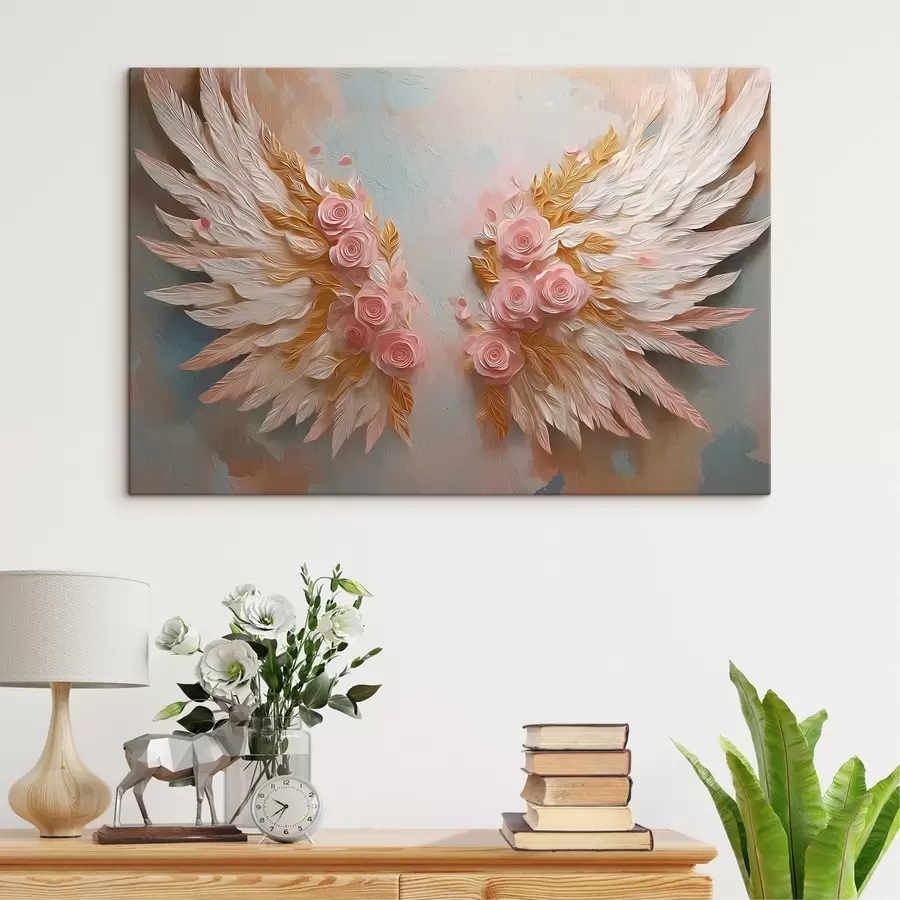  Peintures Ailes de couleur jaune et rose s46551