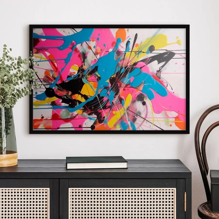 Fotobehang Heldere verfspatten. Druppelende abstractie. f46478