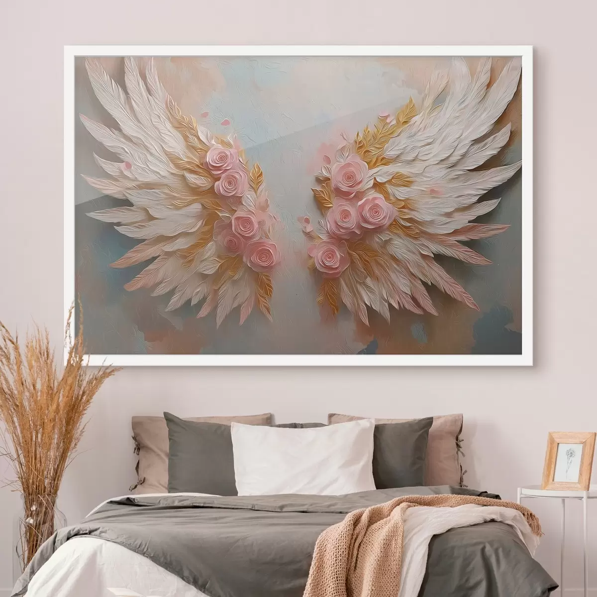 Affiche Ailes de couleur jaune et rose f46551