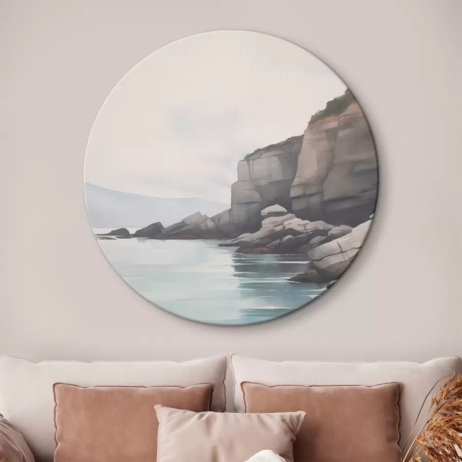  Peintures Côte rocheuse dans le brouillard r46464