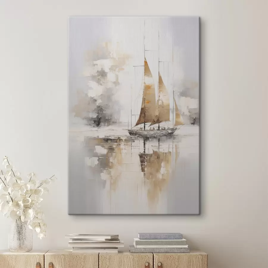  Schilderijen Schilderij imitatie zeilboot s46565