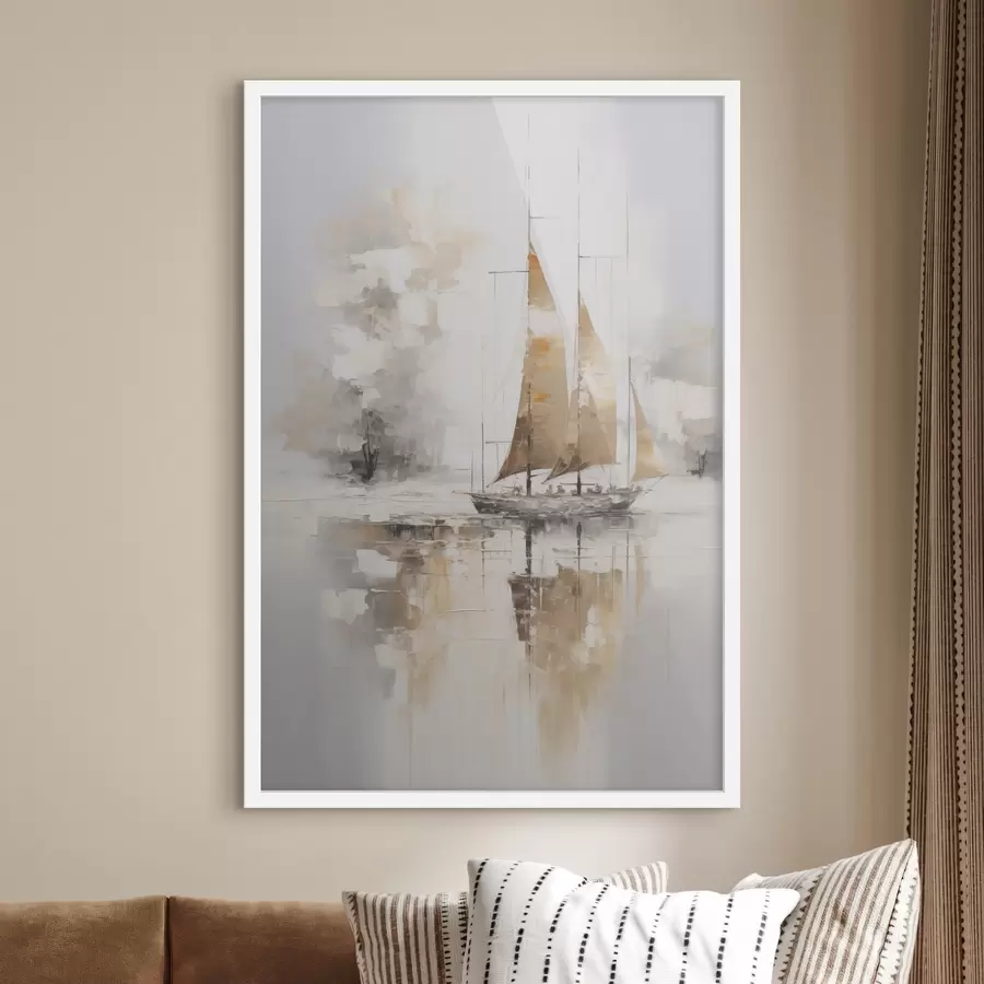 Papier peint photo Peinture imitation voilier f46565