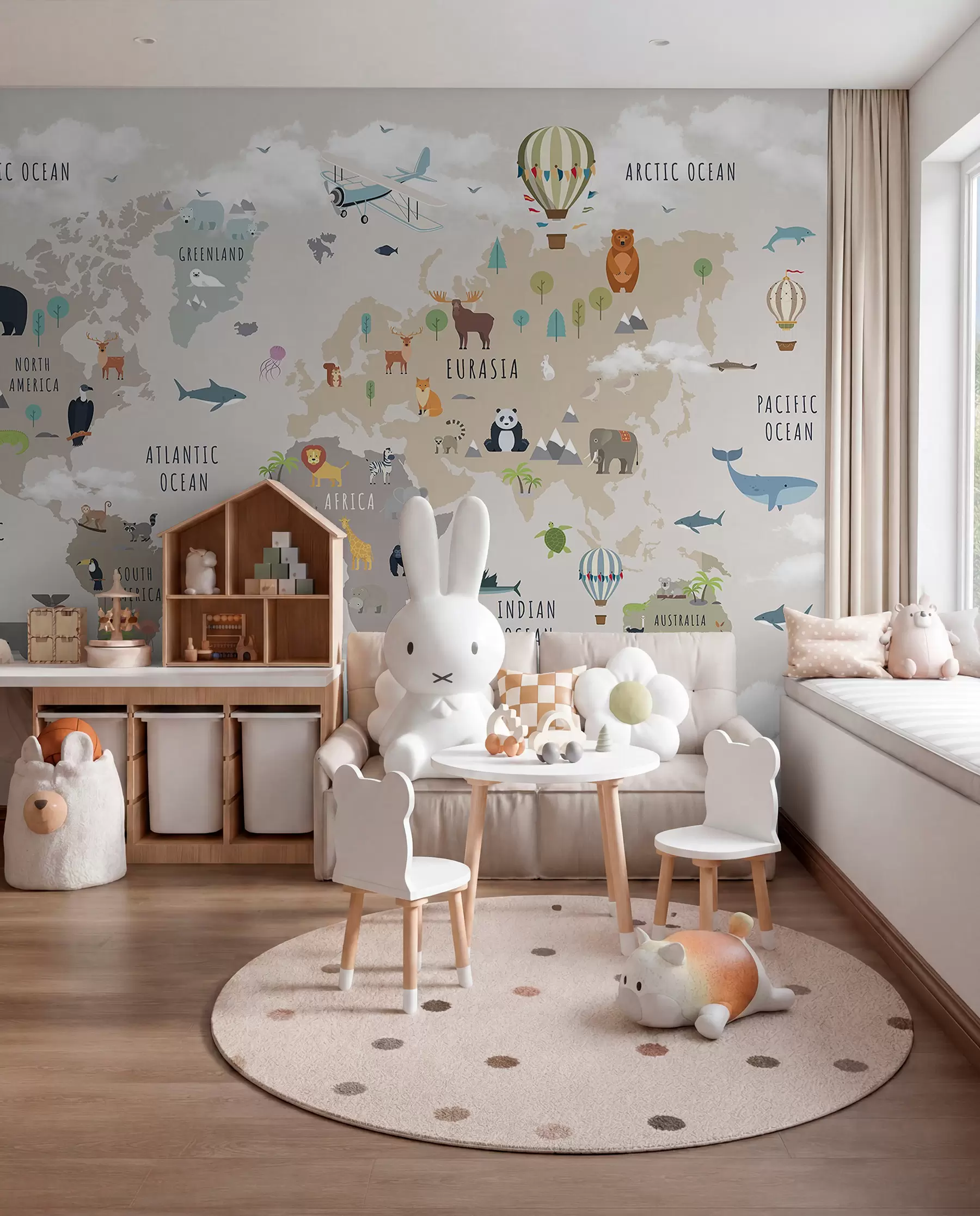 Fotobehang Dierenatlas in het Engels c00002en