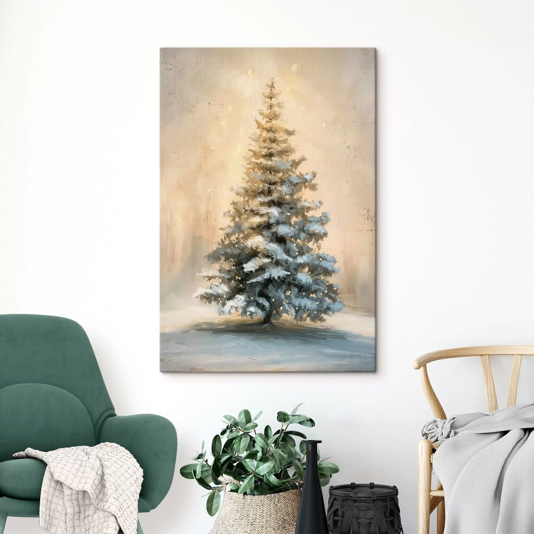 Peintures Sapin de Noël dans la neige s46589
