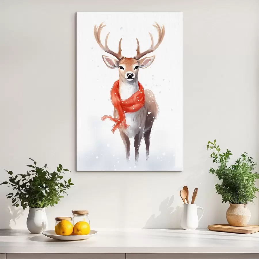  Schilderijen Herten met een sjaal s46594