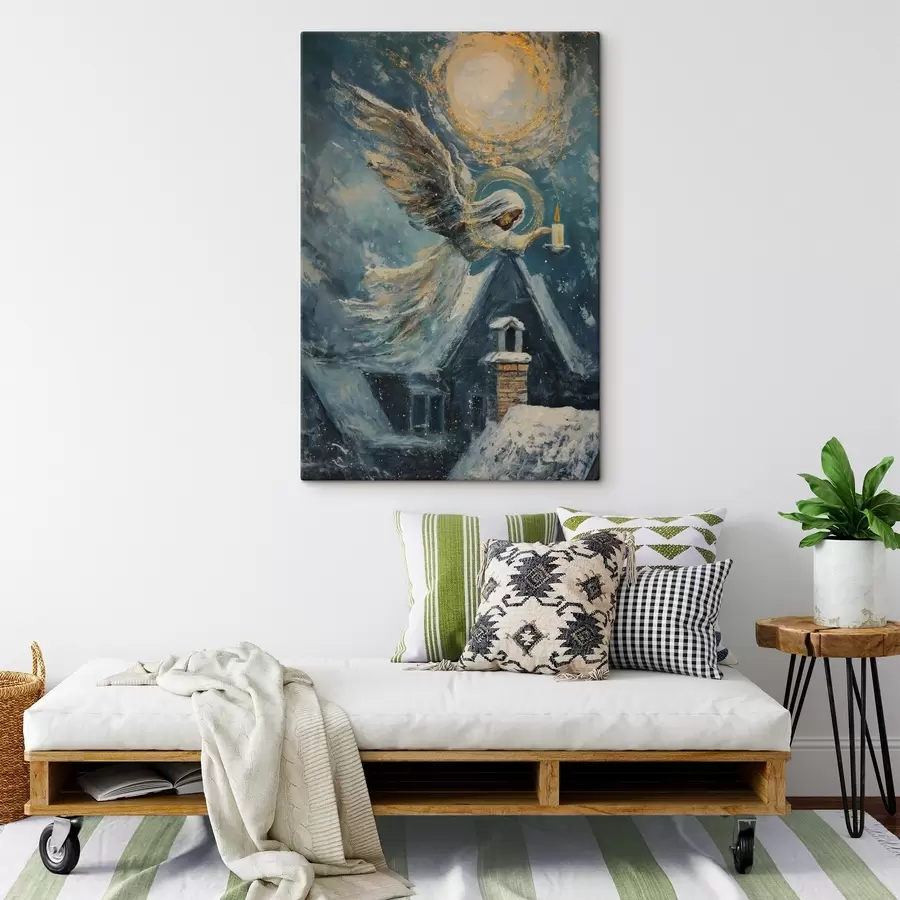  Schilderijen Engel boven de huizen s46600