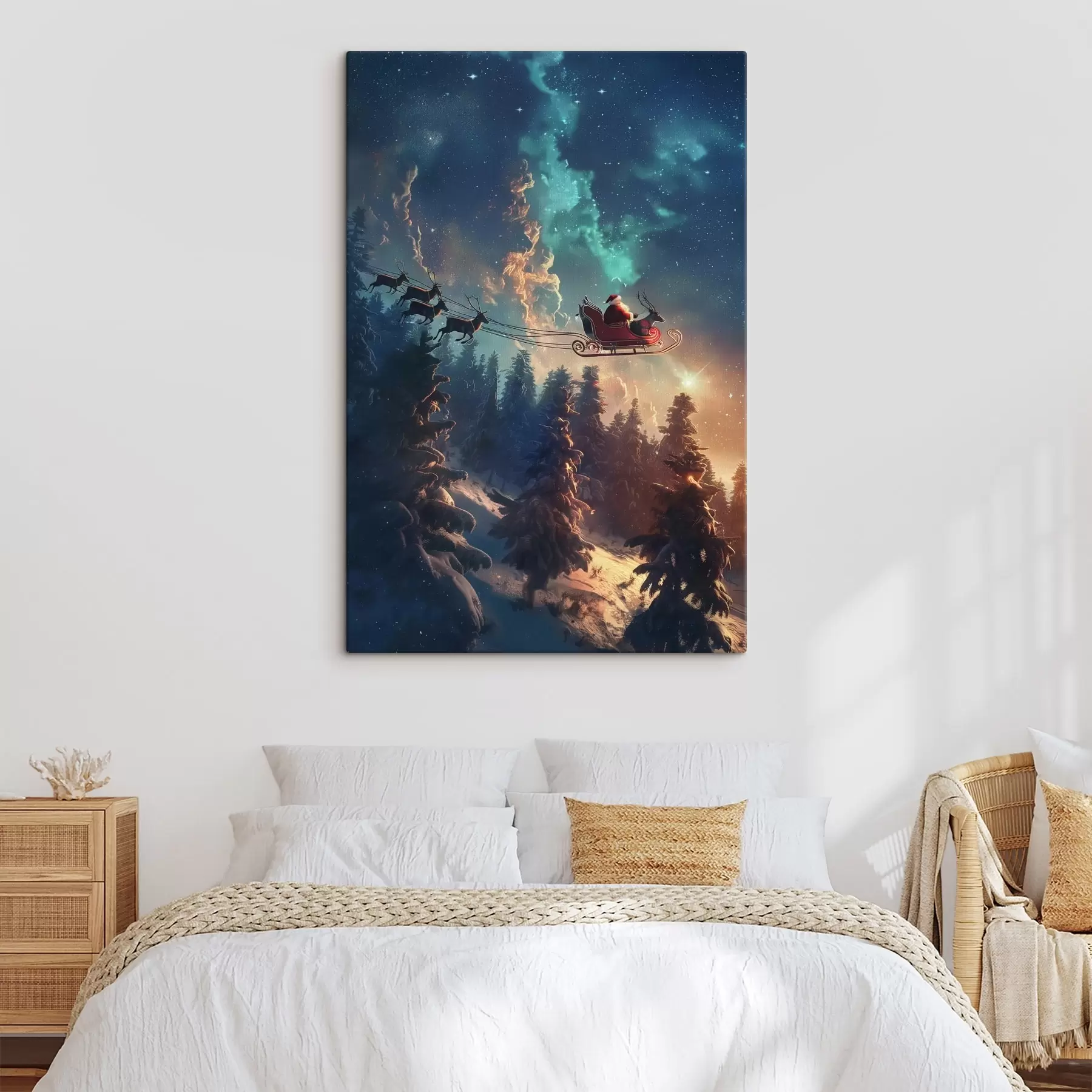  Schilderijen Kerstman op rendieren s46602