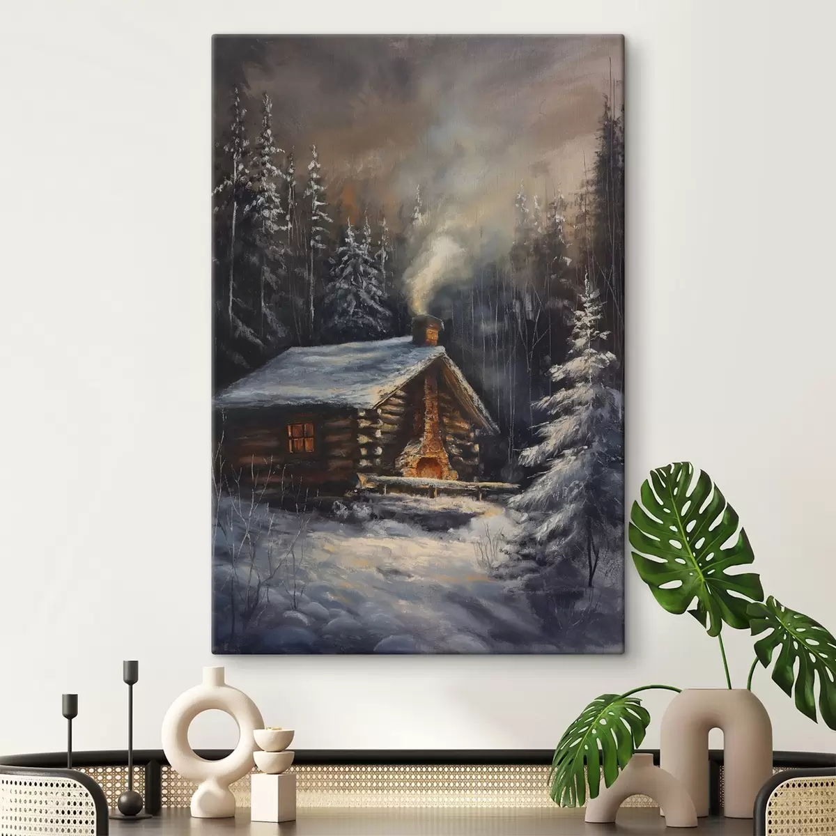  Schilderijen Cottage in een winterbos s46606