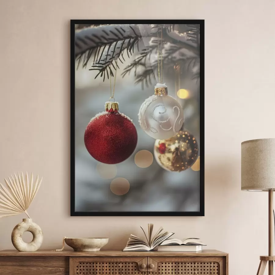 Fotobehang Kerstballen f46588