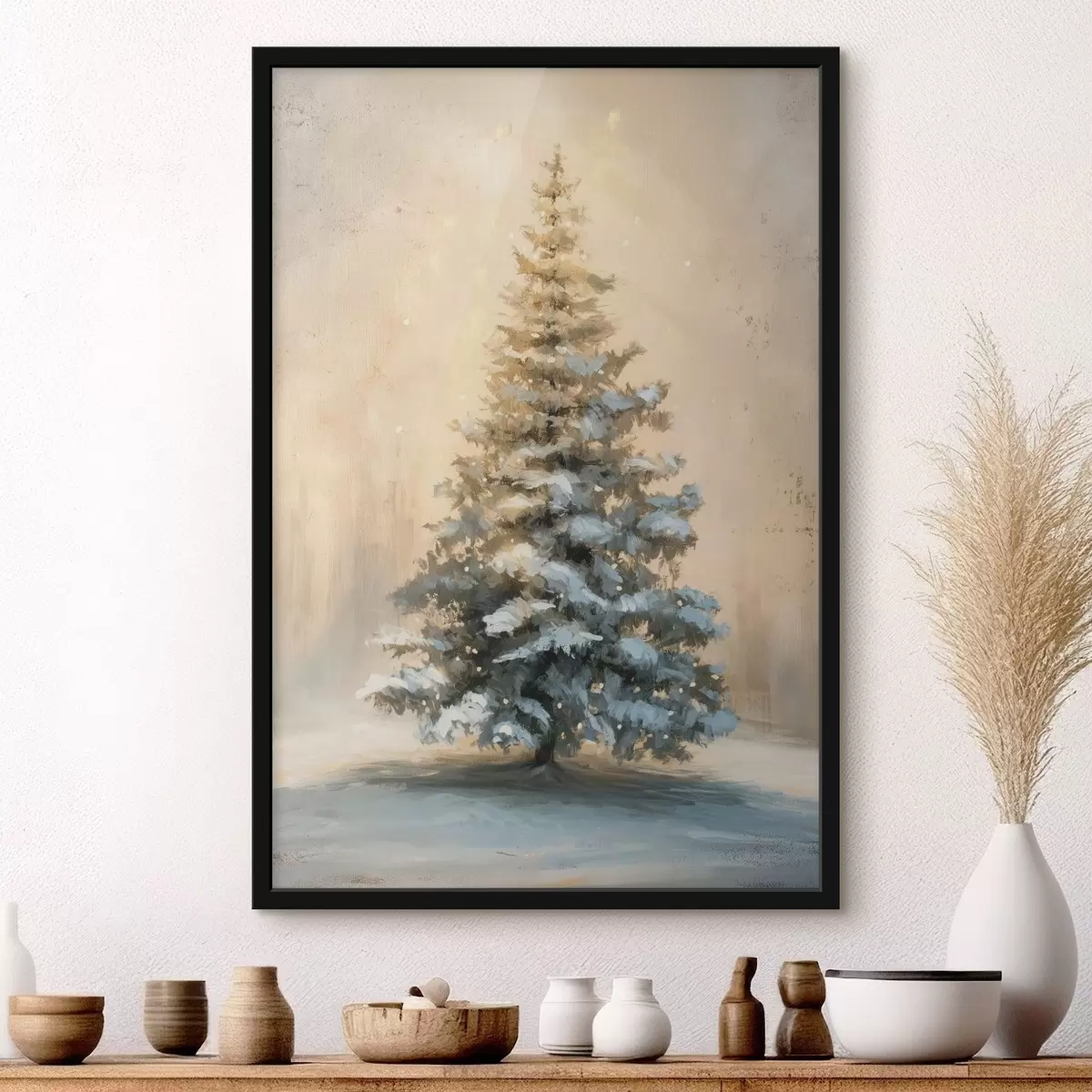 Affiche Sapin de Noël dans la neige f46589
