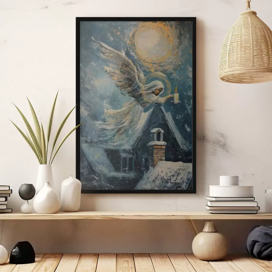 Papier peint photo Ange au-dessus des maisons f46600