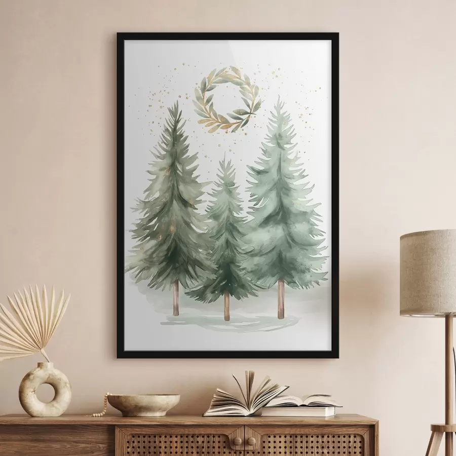 Fotobehang Kerstbomen f46609