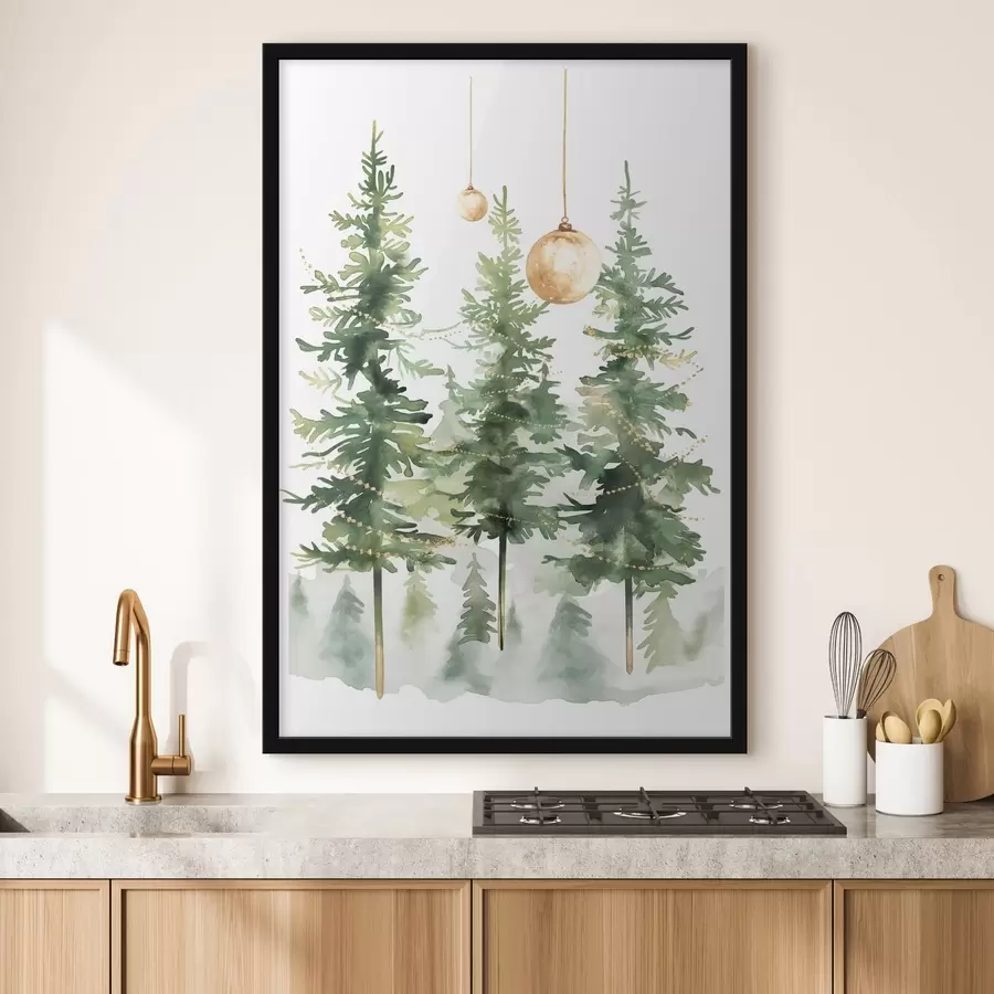 Fotobehang Kerstbomen f46611