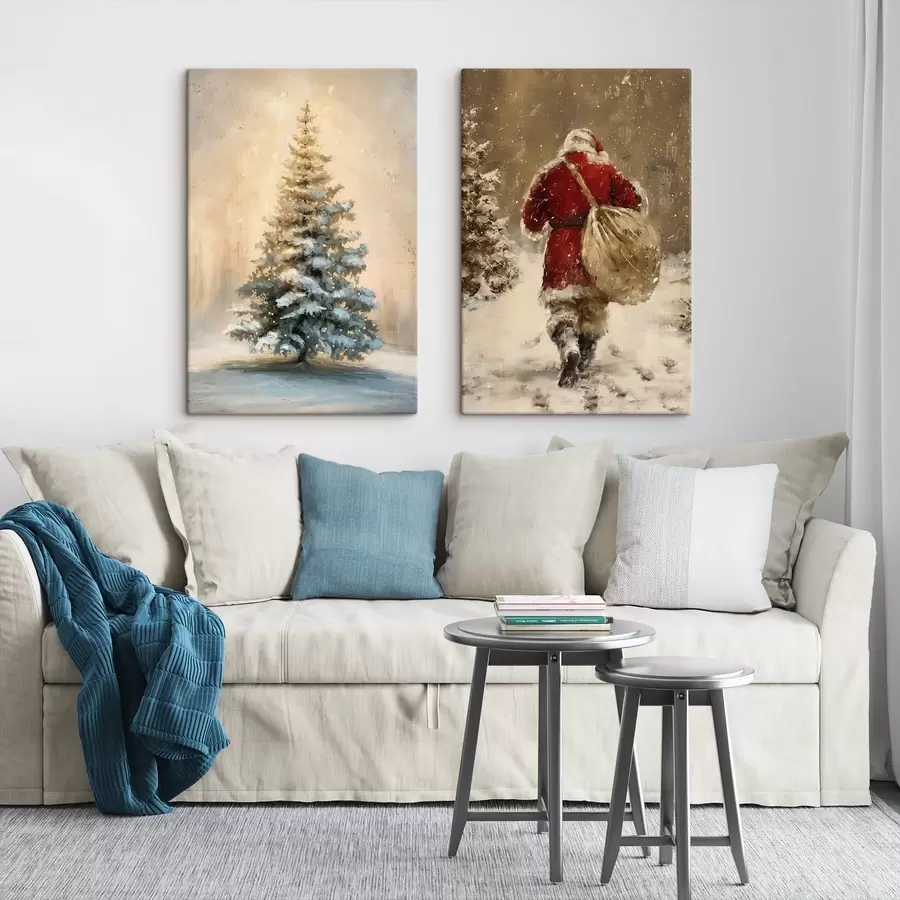  Peintures Père Noël et sapin de Noël m00956