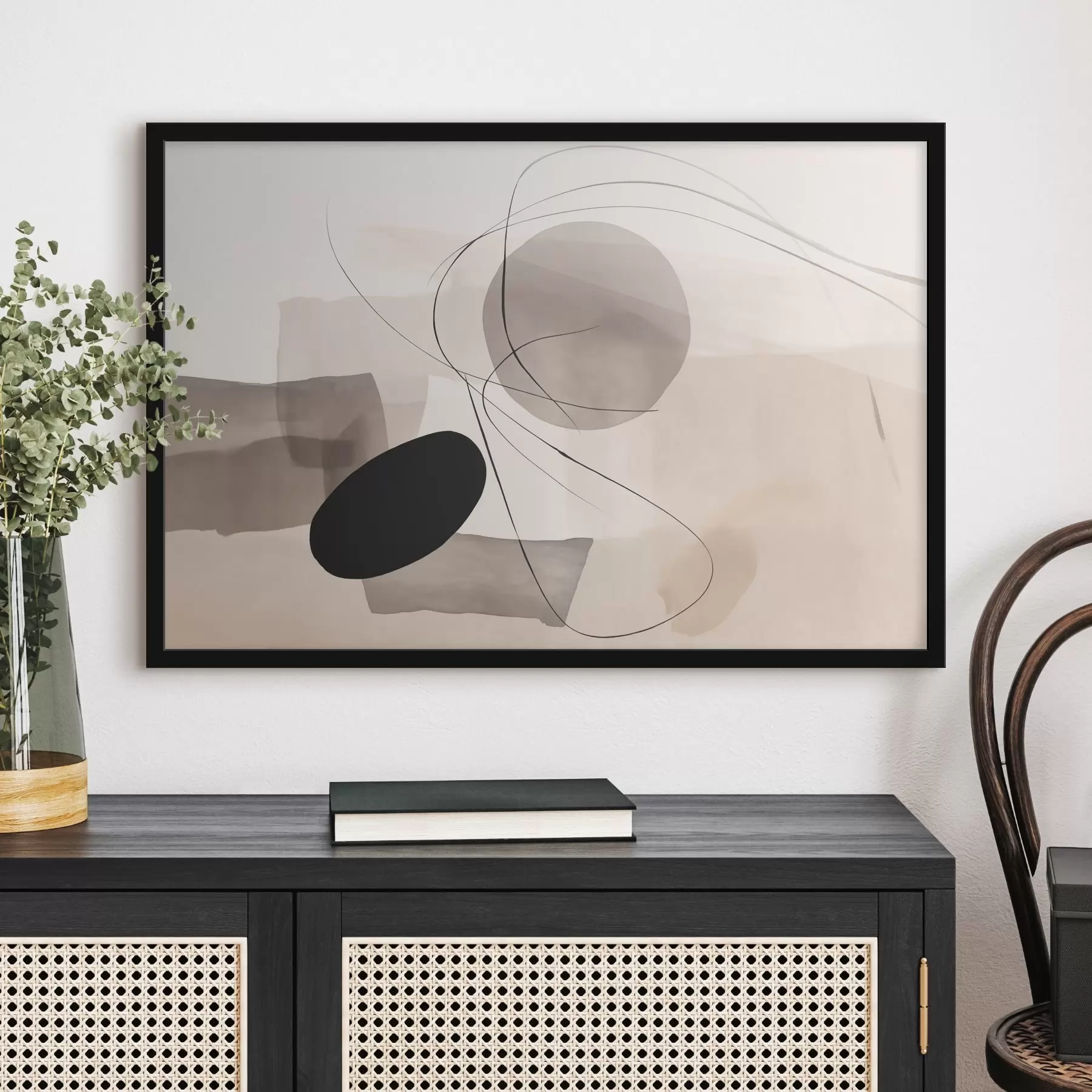 Fotobehang Abstracte vormen met lijnen f46455