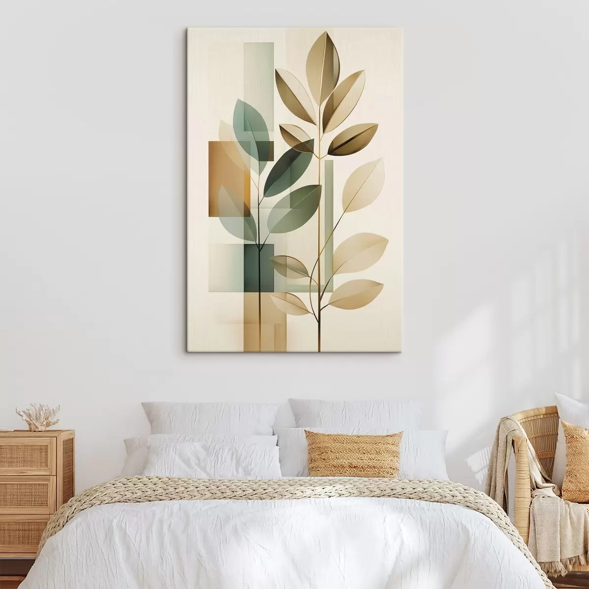  Peintures Abstraction géométrique avec des feuilles s46581