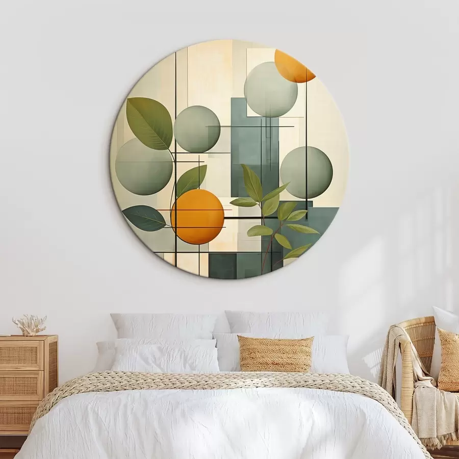  Schilderijen Geometrische abstractie met planten r46579