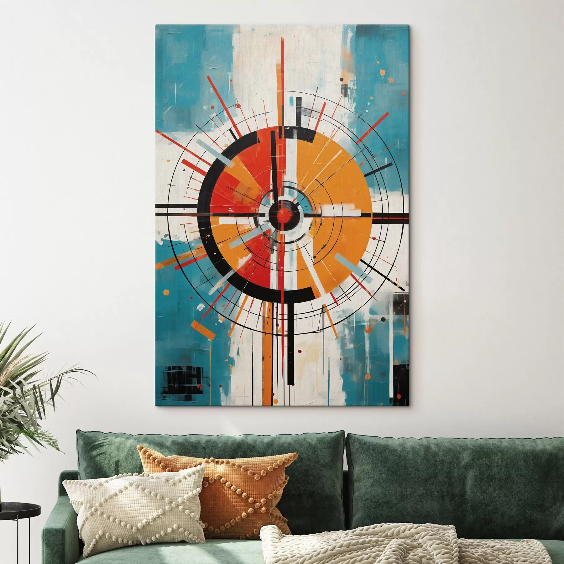  Peintures Cible concentrique avec segments bleu sarcelle et orange s46486