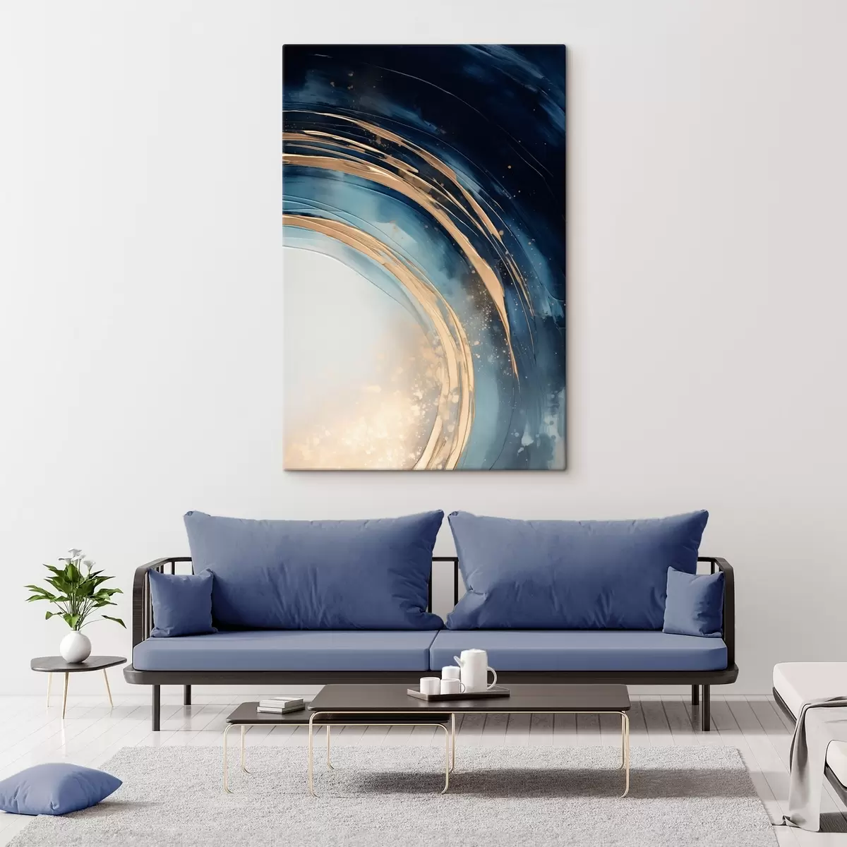  Peintures Anneaux étroits superposés au-dessus d'un horizon pâle s46489