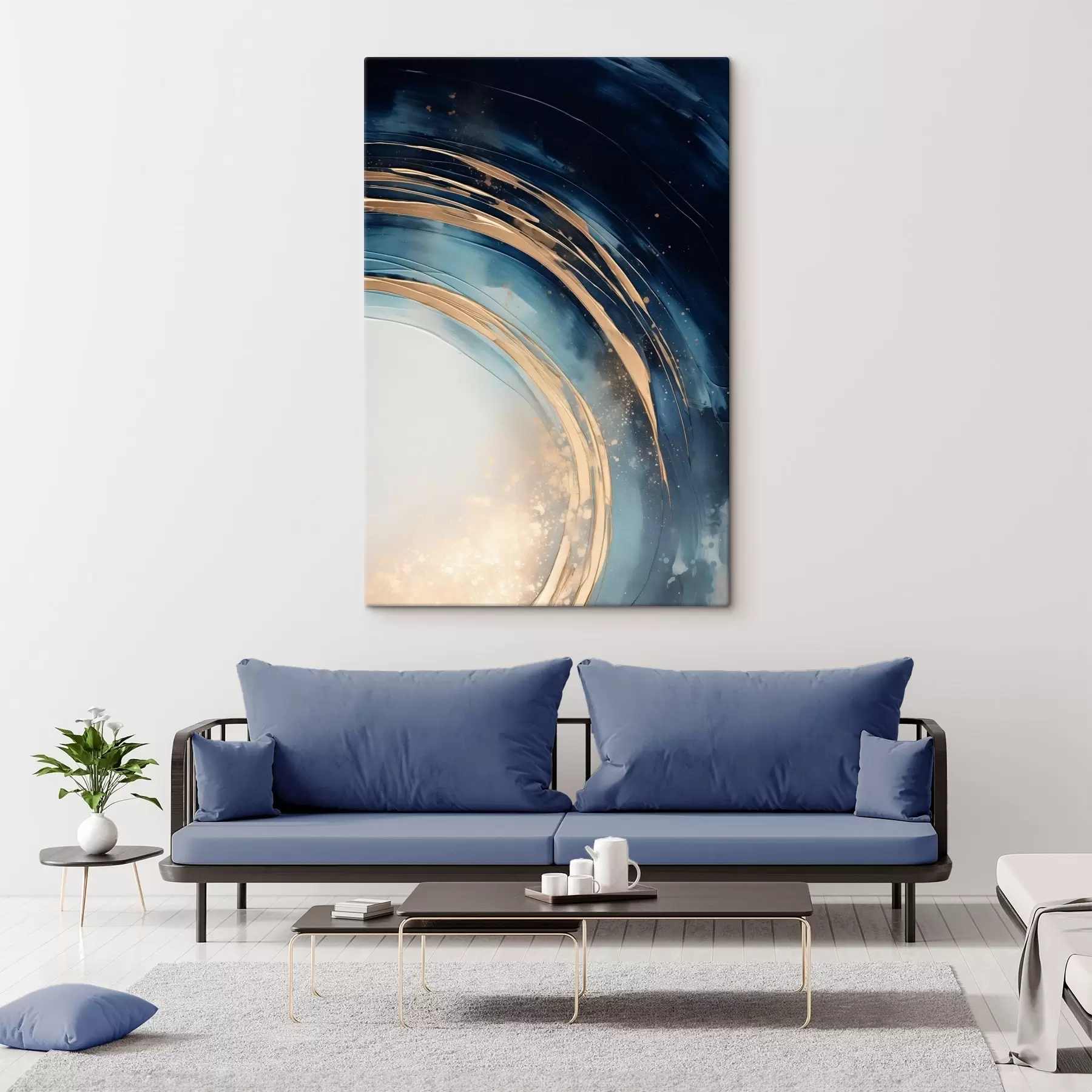  Peintures Anneaux étroits superposés au-dessus d'un horizon pâle s46489
