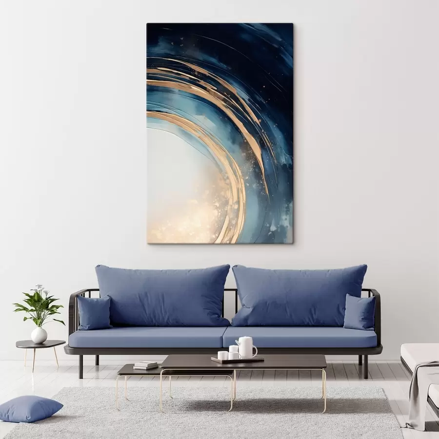  Schilderijen Smalle gelaagde ringen boven bleke horizon s46489