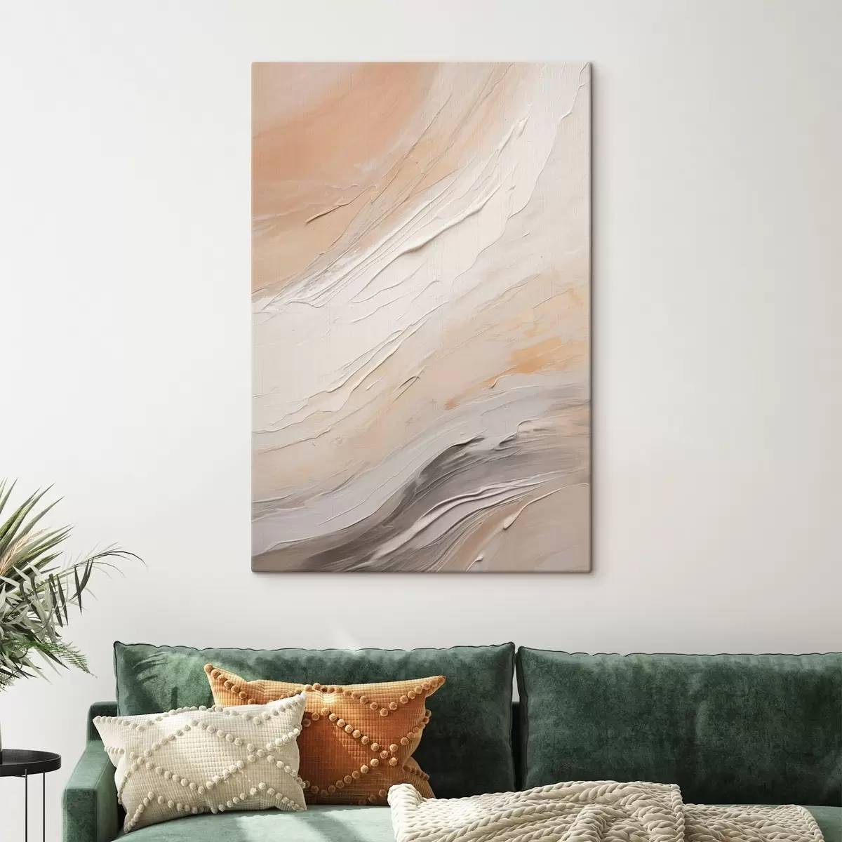  Peintures Enduit texturé tourbillonnant dans des tons beige chaud et gris doux s46511