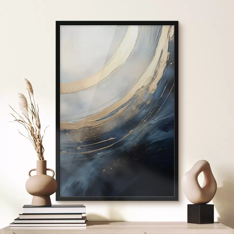 Fotobehang Brede lichtbogen op een diepblauw veld f46487