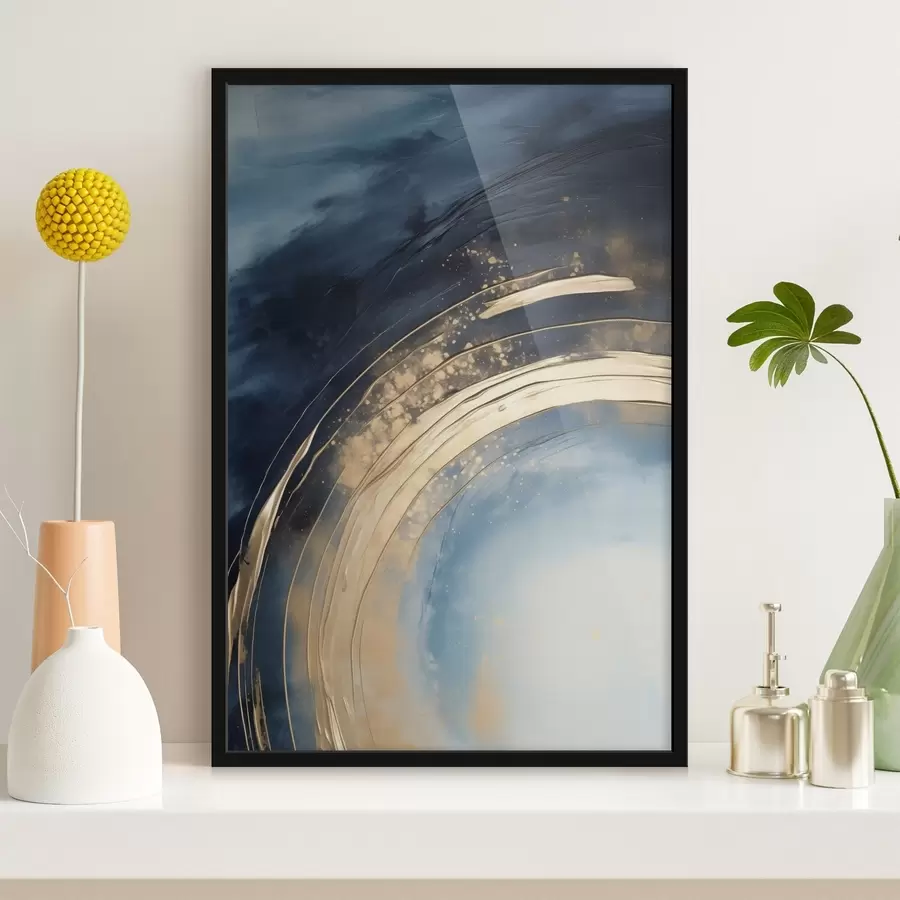 Fotobehang Brede ring met licht midden en gespikkeld glazuur f46488