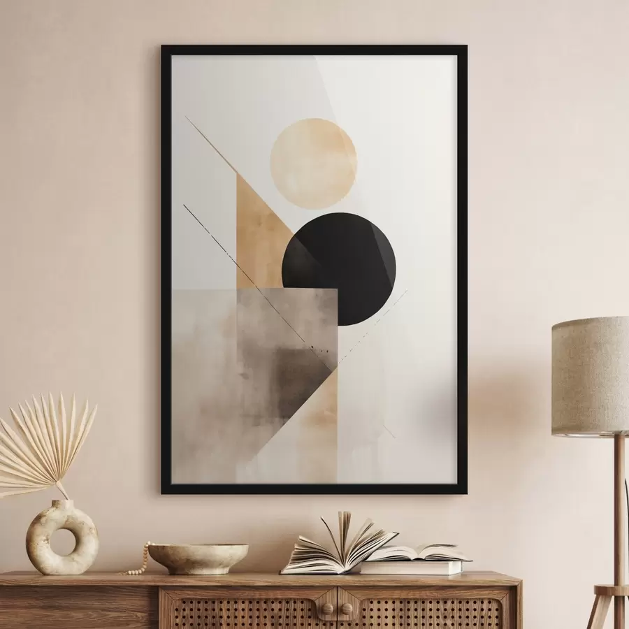 Papier peint photo Composition minimale : cercle, triangle et plans f46532