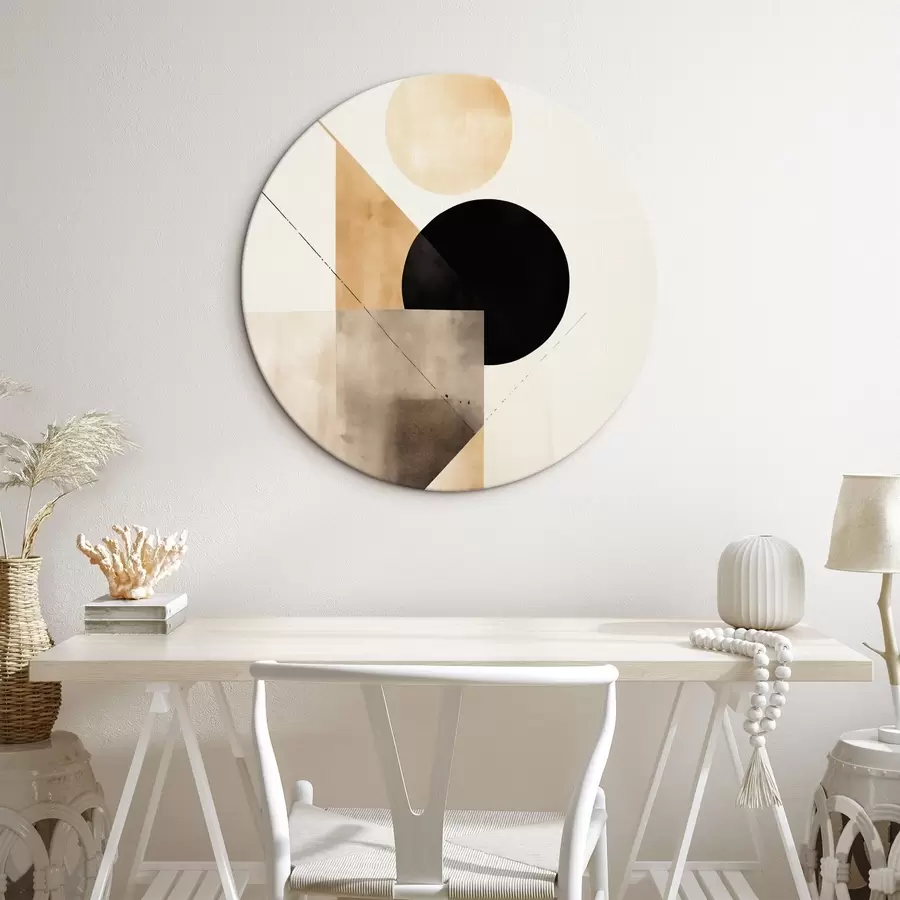  Schilderijen Minimale compositie: cirkel, driehoek en vlakken r46532