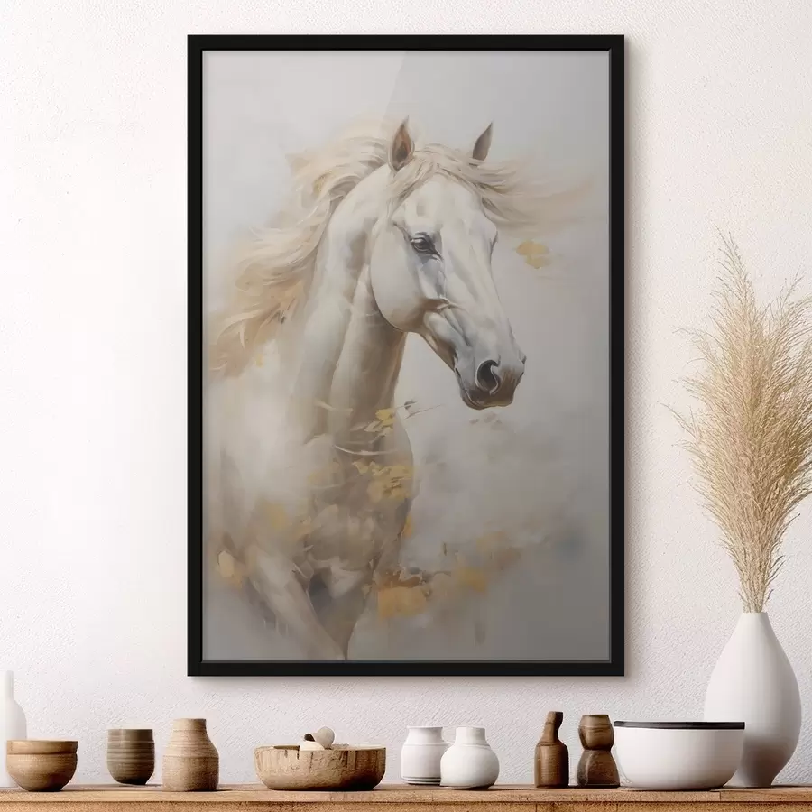 Papier peint photo Imitation de peinture par un cheval f46680