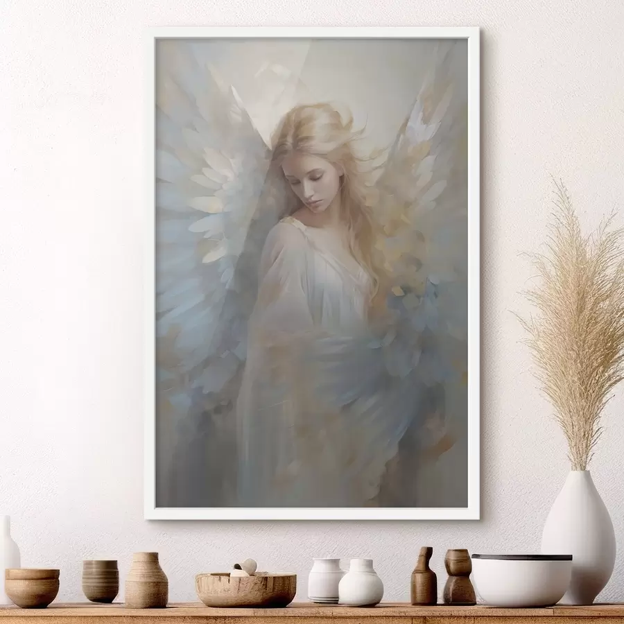 Papier peint photo Imitation de peinture abstraite représentant un ange f46682