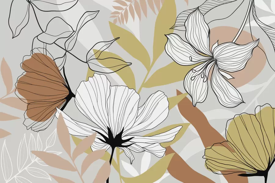 Fotobehang Abstracte planten en bloemen w04898