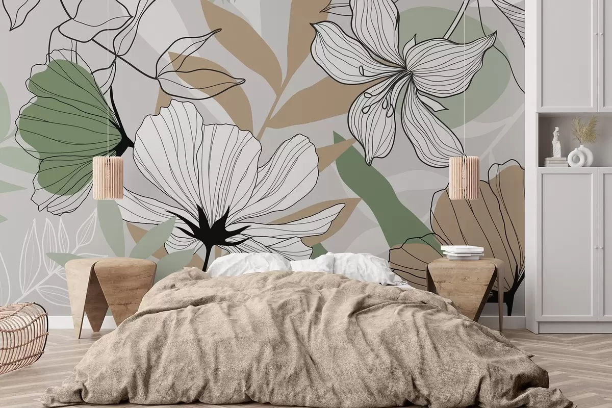 Papier peint photo Plantes et fleurs abstraites w04898v2