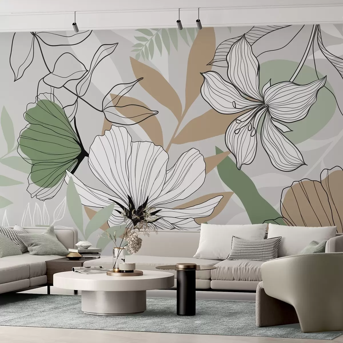 Papier peint photo Plantes et fleurs abstraites w04898v2