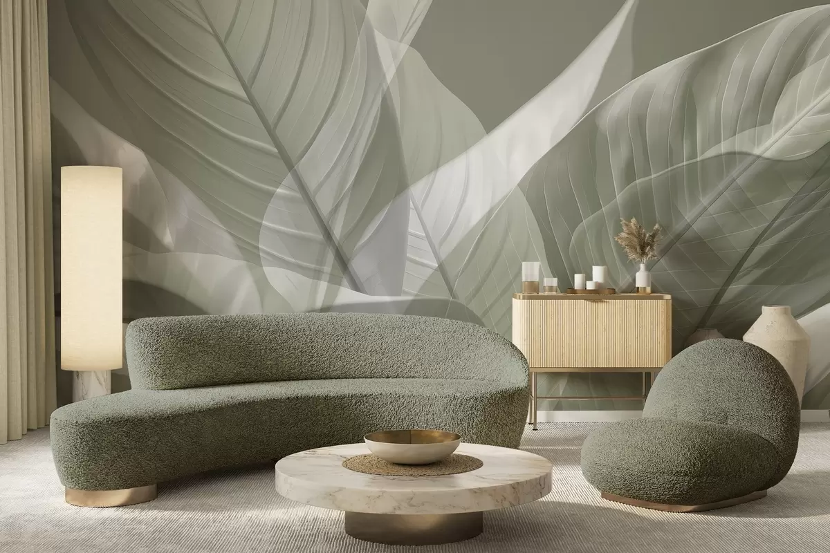 Fotobehang Grote bladeren w04901