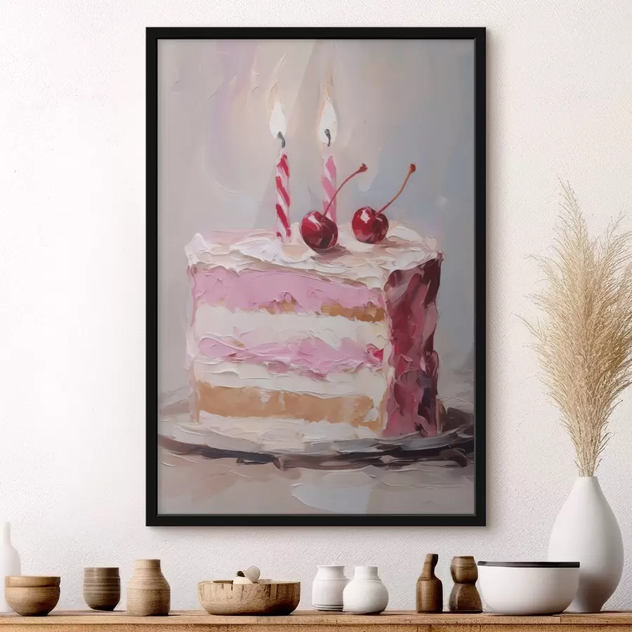 Papier peint photo Une pièce de gâteau imitant une peinture f46718