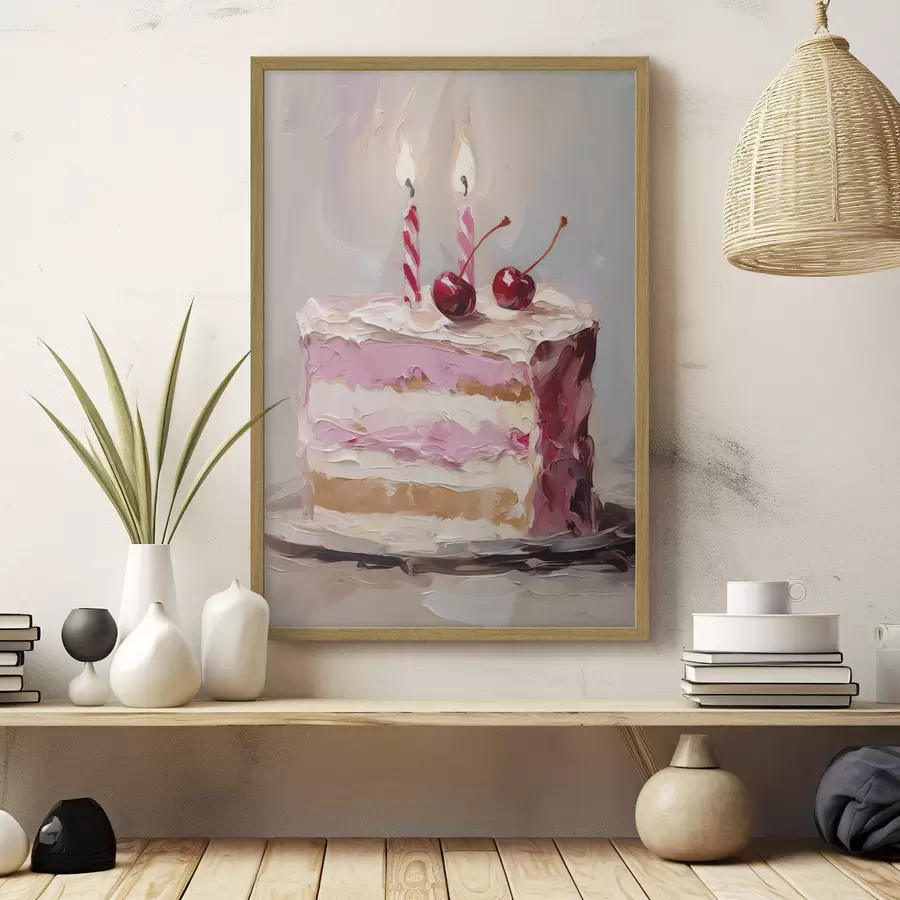 Papier peint photo Une pièce de gâteau imitant une peinture f46718