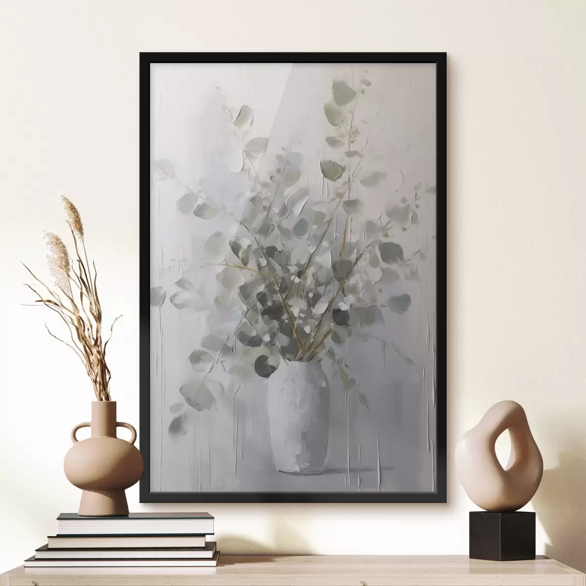 Affiche Branches avec feuillage dans un vase, peinture imitation f46720