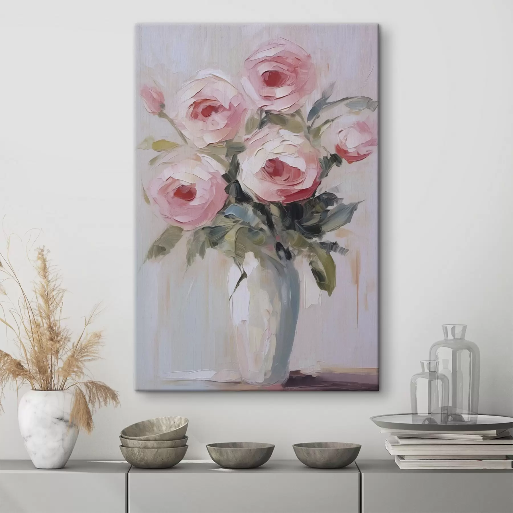  Peintures Peinture imitation « Roses dans un vase » s46742
