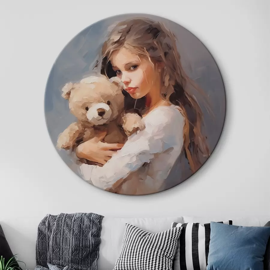  Peintures Fille avec un ours en peluche, imitation de peinture r46746