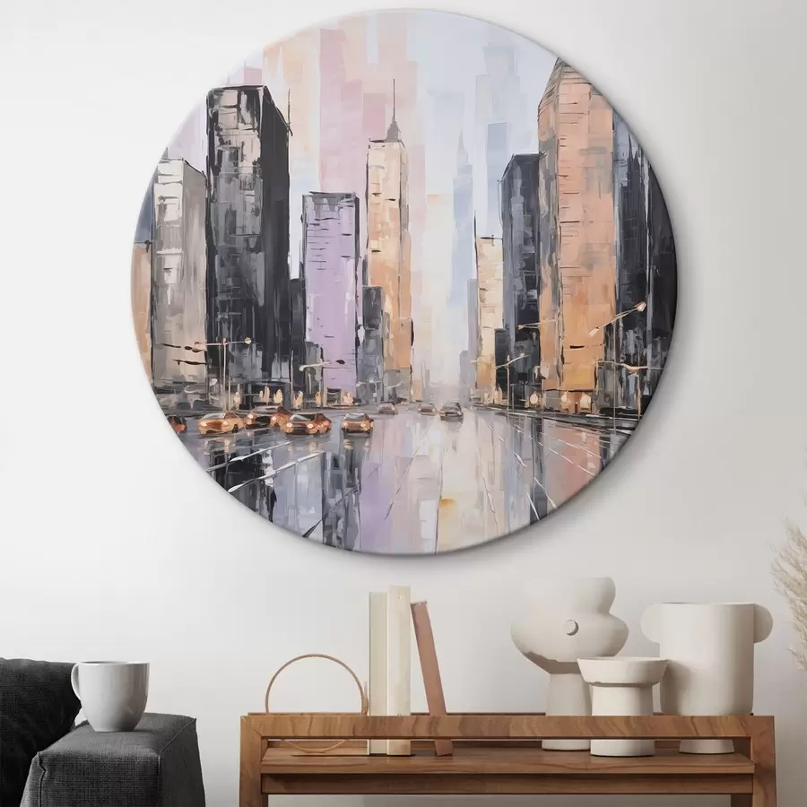  Schilderijen Abstracte imitatie van een stadsgezicht uit de schilderkunst r46753