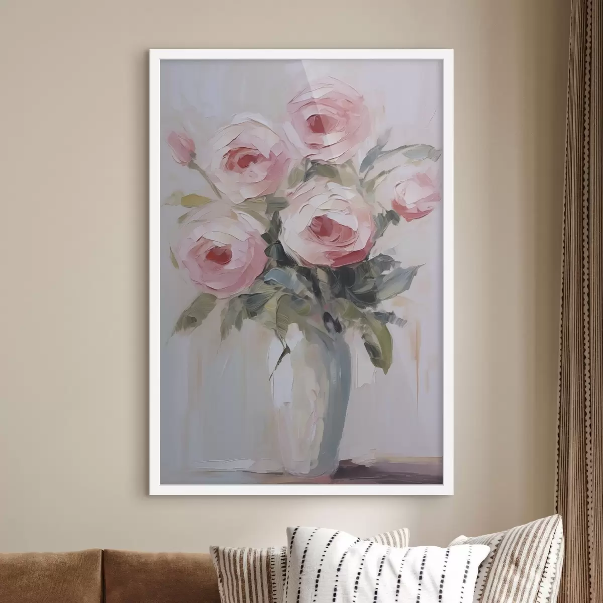 Affiche Peinture imitation « Roses dans un vase » f46742