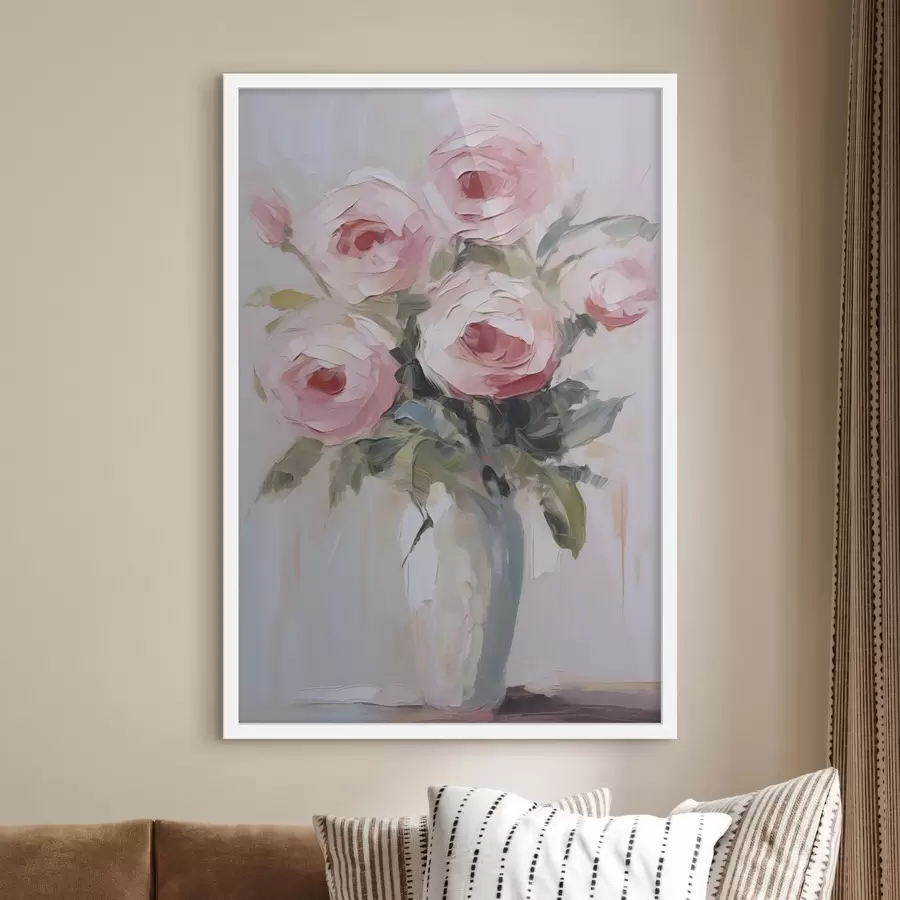 Papier peint photo Peinture imitation « Roses dans un vase » f46742