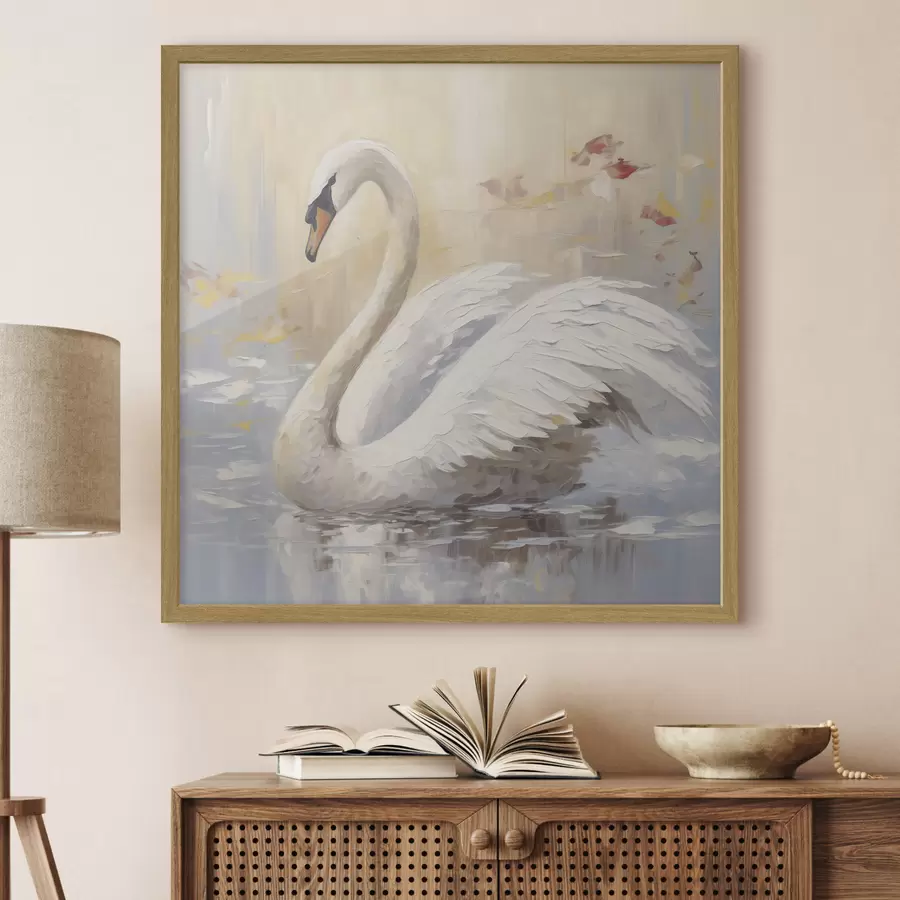 Papier peint photo Peinture imitation cygne f46748