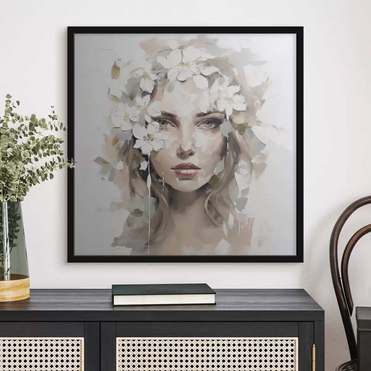 Poster Abstract portret imitatie van schilderij f46749